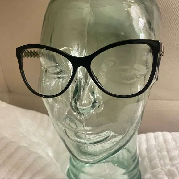 CHANEL Women's Glasses with Black Frame and Gold Detailing - Picture 2 of 5